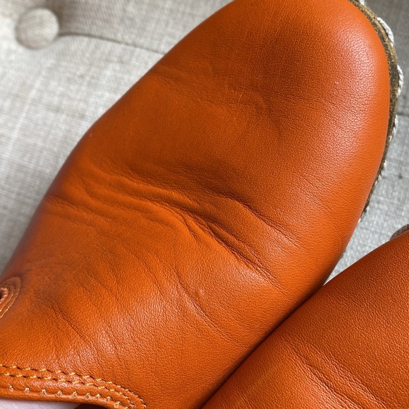 Sabah Orange Leather Loafer Slip On Flats Size 41 9.5 EUC - Picture 4 of 6